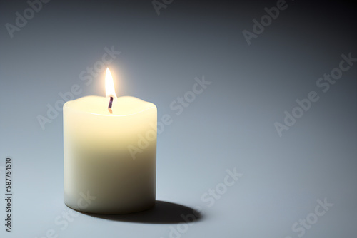 Simple Lit White Candle