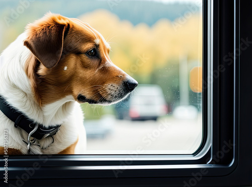 dog in a window