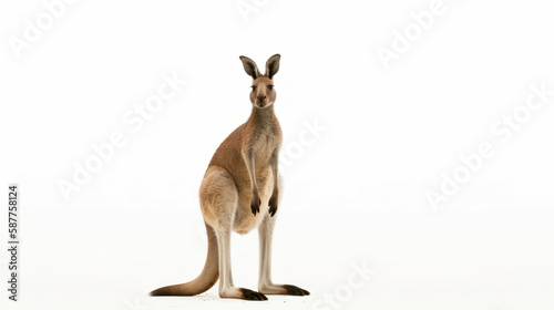 animal on the white Background a Kangaroo generative ai © Sergey