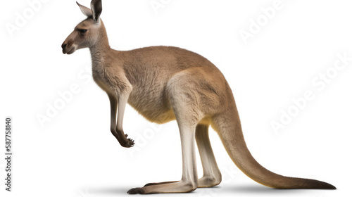 animal on the white Background a Kangaroo generative ai