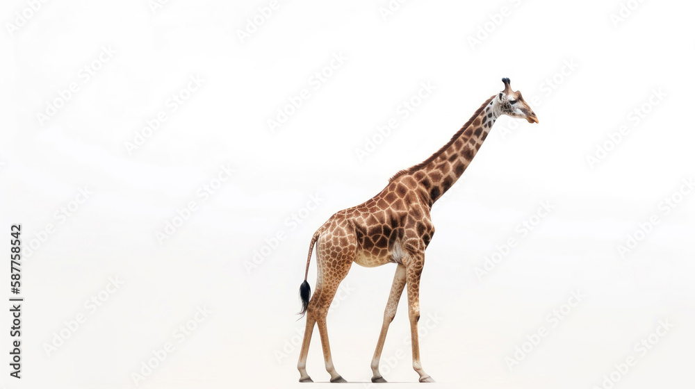 Obraz premium animal on the white Background a Giraffe generative ai