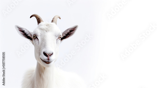 animal on the white Background a Goat generative ai