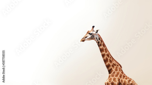 animal on the white Background a Giraffe generative ai © Sergey