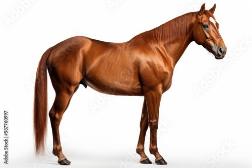 American Saddlebred Horse On White Background. Generative AI