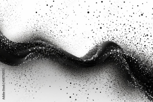 Dynamic Wave Elements Of Black Dots On A White Background. Generative AI
