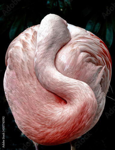 Fototapeta Naklejka Na Ścianę i Meble -  sleeping flamingo