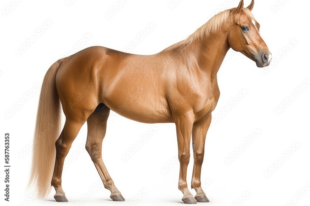 Obraz premium Tennessee Walking Horse Horse On White Background. Generative AI