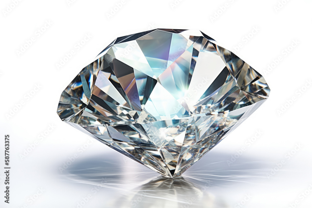 Transparent Diamond On White Background. Generative AI Transparent Diamond On White Background. Generative AI