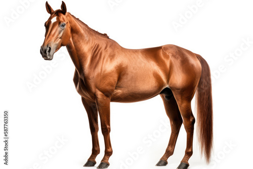 Quarter Horse Horse On White Background. Generative AI photo