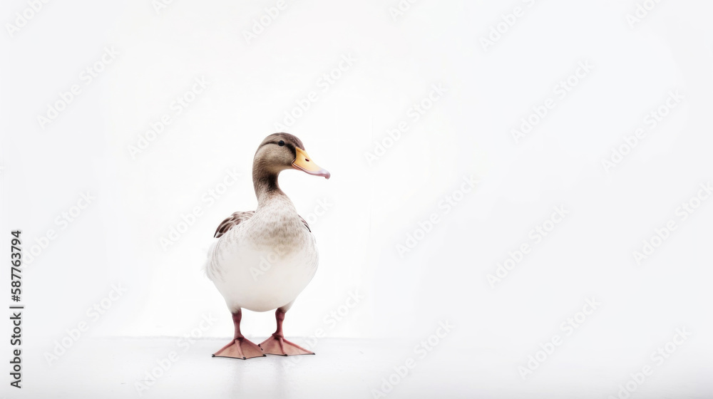 animal on the white Background a Duck generative ai animal on the white Background a Duck generative ai