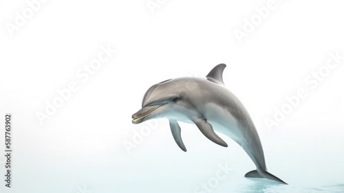 animal on the white Background a Dolphin generative ai