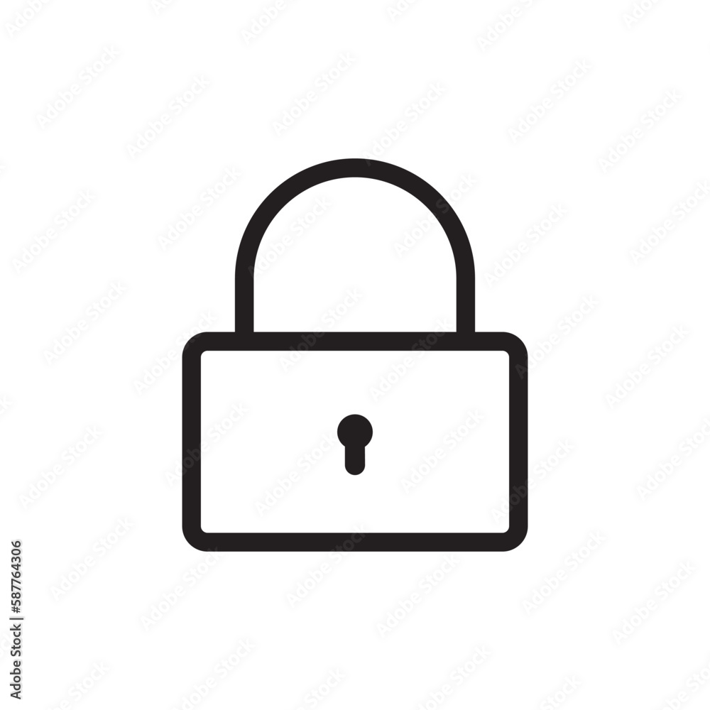 Lock vector linear icon. Private lock flat sign design. Padlock symbol. UX UI icon