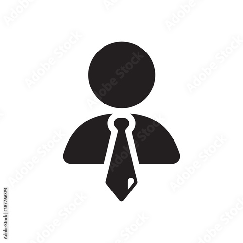 Businessman vector icon. Gentleman flat sign design. Boss icon pictogram. Manager flat symbol. Man in suit with tie icon.