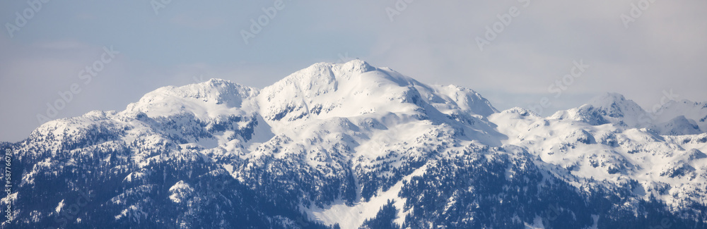 Canadian Mountain Landscape Nature Background. Aerial View. Squamish, BC, Canada.