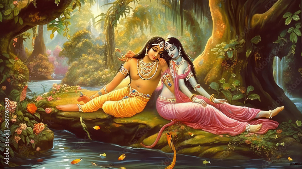 Lord Radha Krishna are known for their divine love and devotion towards