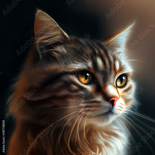 portrait of a cat, Ultra realistic cat, extrem detailt, realisti, 8K, ultra scharf, created using generative AI. photo