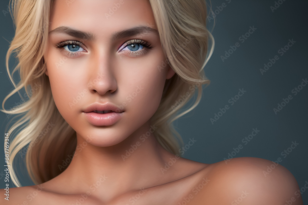Close-up of a blond Latino woman Close-up of a blond Latino woman