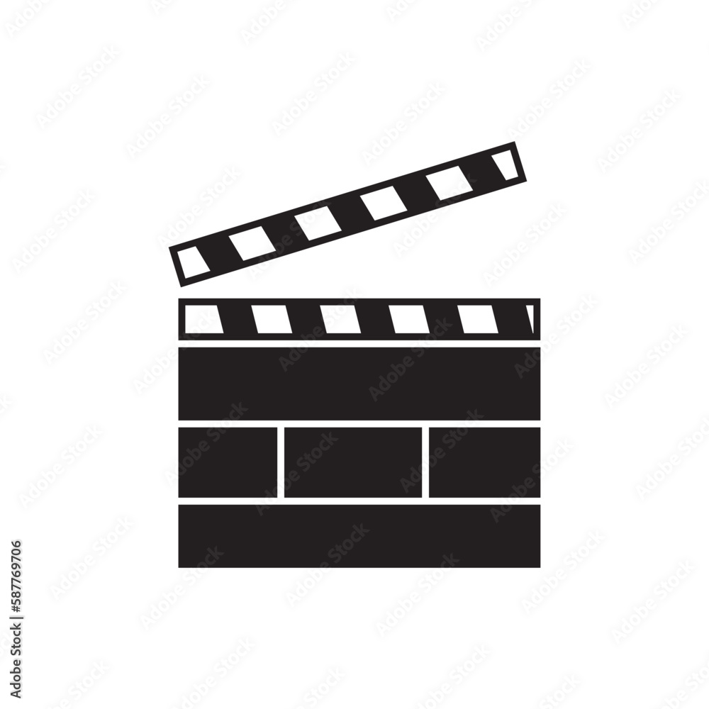 Cinema movie film clapper vector icon flat sign design. Movie clapper flat icon. Isolated symbol pictogram. UX UI icon