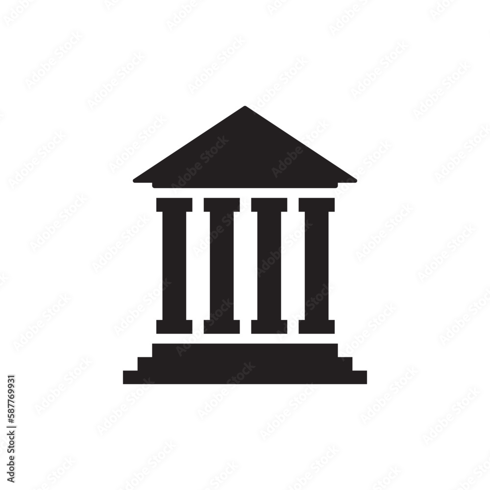 Museum vector icon. Bank sign. Christian temple icon. Art museum sign. Ancient roman greek temple symbol pictogram. UX UI icon Museum vector icon. Bank sign. Christian temple icon. Art museum sign. Ancient roman greek temple symbol pictogram. UX UI icon