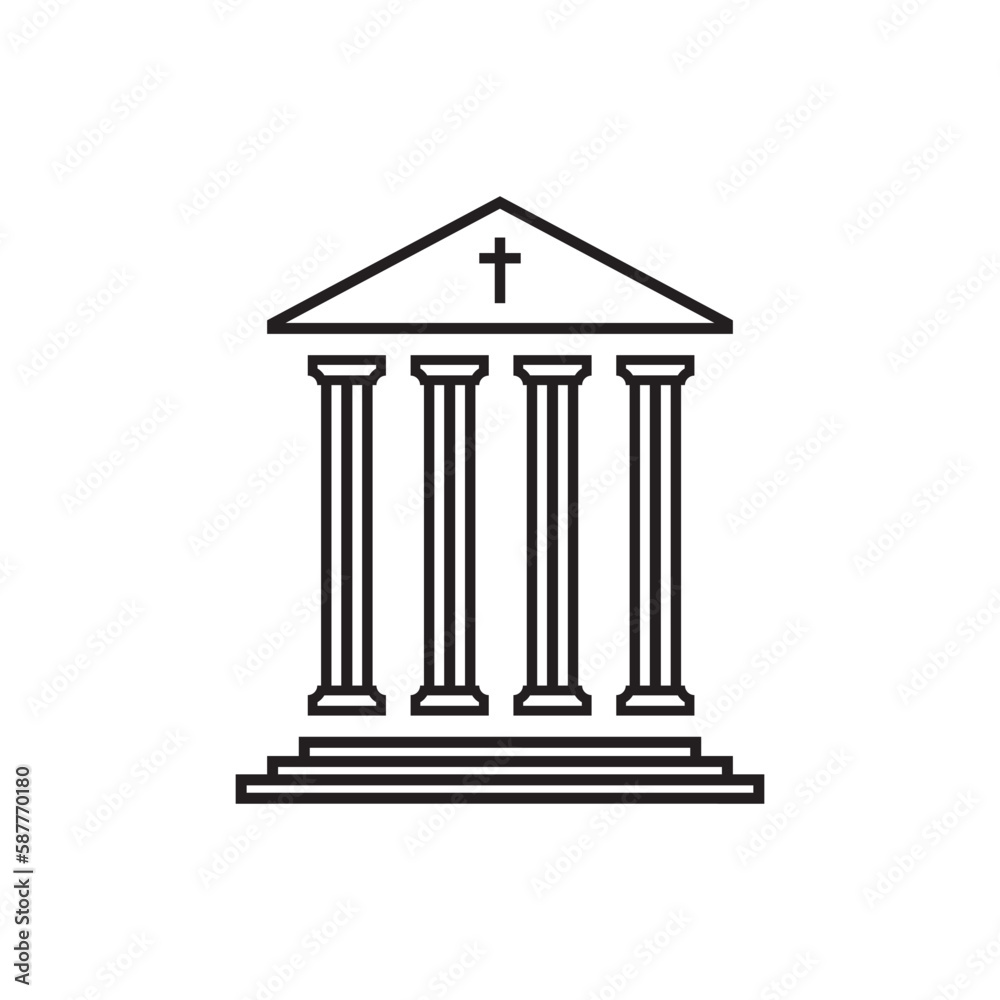Museum vector icon. Bank sign. Christian temple icon. Art museum sign. Ancient roman greek temple symbol pictogram. UX UI icon Museum vector icon. Bank sign. Christian temple icon. Art museum sign. Ancient roman greek temple symbol pictogram. UX UI icon