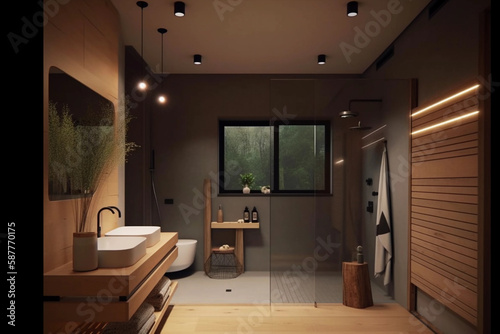 Luxurious minimalist bathroom concept