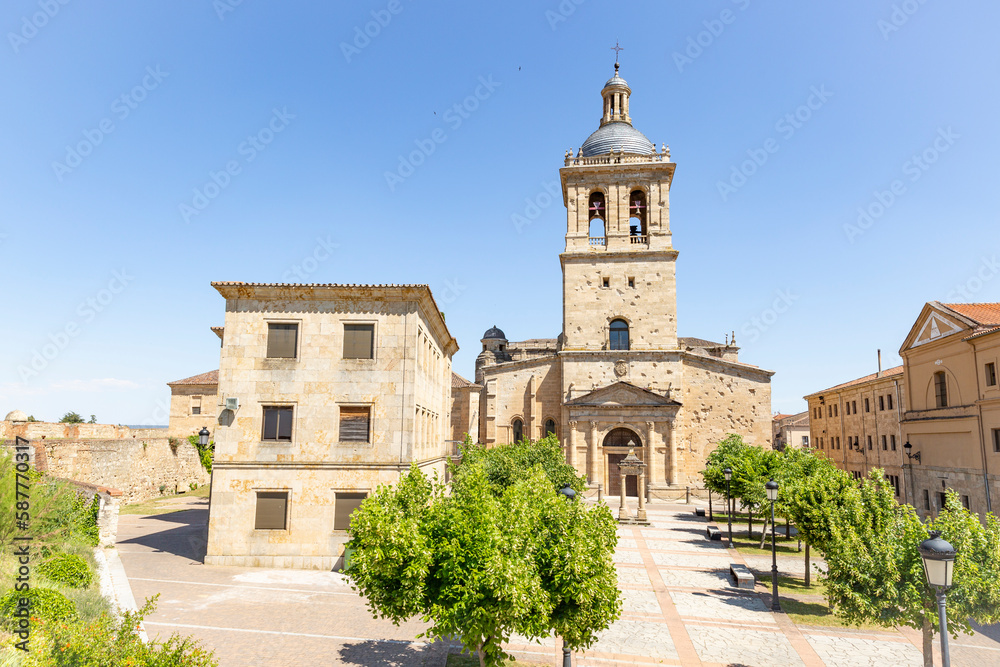 Herrasti square and the Cathedral of Santa Maria in Ciudad Rodrigo, province of Salamanca, Castile and Leon, Spain
