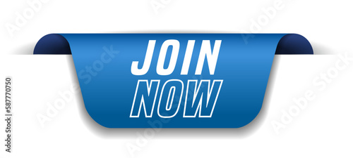 Colorful vector flat design banner join now. This sign is well adapted for web design.