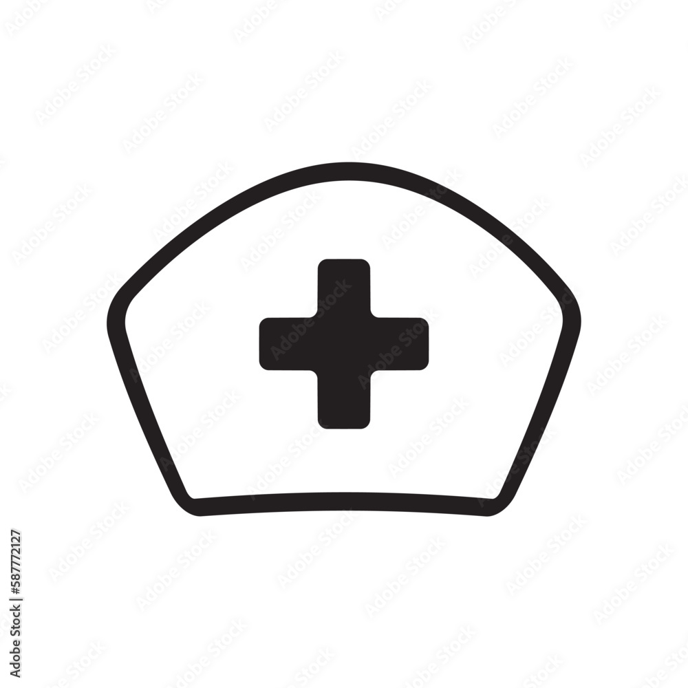 Nurse hat vector icon. Doctor hat flar sign design. Doctor symbol pictogram. UX UI icon Nurse hat vector icon. Doctor hat flar sign design. Doctor symbol pictogram. UX UI icon