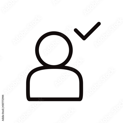 User vector icon. Add member person flat sign design. Man linear pictogram. Illustration of user symbol pictogram. UX UI icon