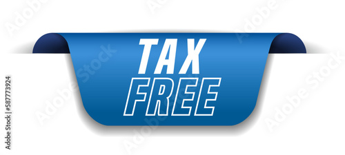 Colorful vector flat design banner tax free. This sign is well adapted for web design.