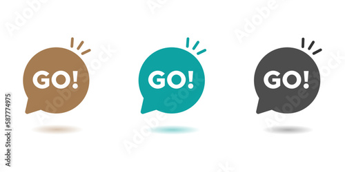 Go speech bubble vector icons collection