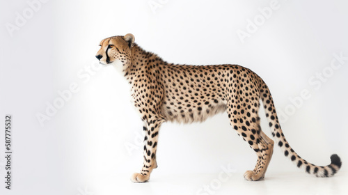 animal on the white Background a Cheetah generative ai