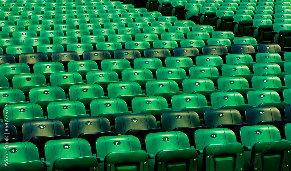 Fototapeta premium Colorful seats in a stadium.