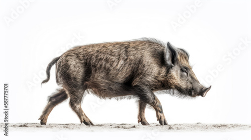 animal on the white Background a Boar generative ai
