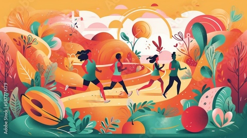 Illustration that captures the essence of health and wellness in the digital age.
Created using Generative AI.