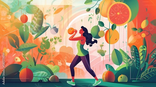 Illustration that captures the essence of health and wellness in the digital age.
Created using Generative AI.