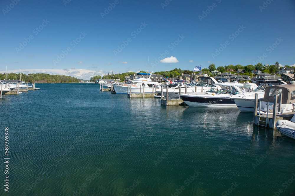 Charlevoix Michigan Waterfront Boats