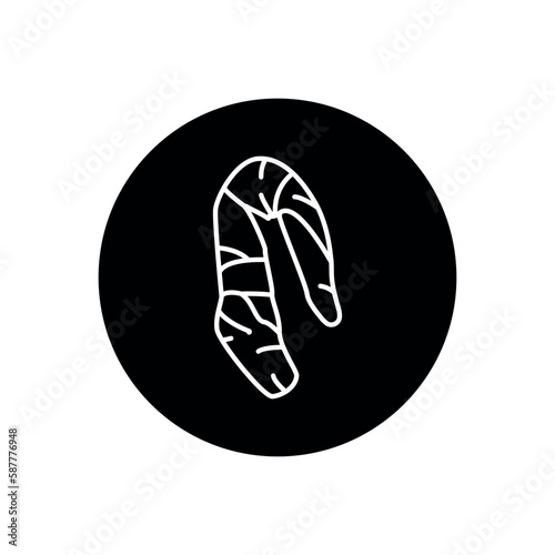 Beef tenderloin color line icon. Cutting meat.
