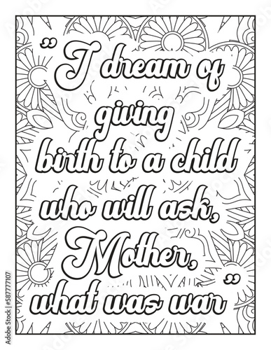 Mother Quotes  Mothers day  Quotes coloring Book pages. Hand drawn with black and white lines. Doodles art for Mother s day or greeting card. Coloring for adults and kids.
