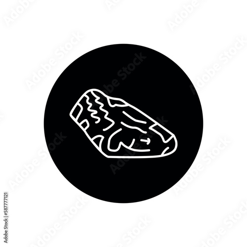 Beef neck cut color line icon. Cutting meat.