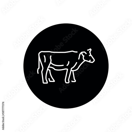 Cow animal color line icon. Pictogram for web page