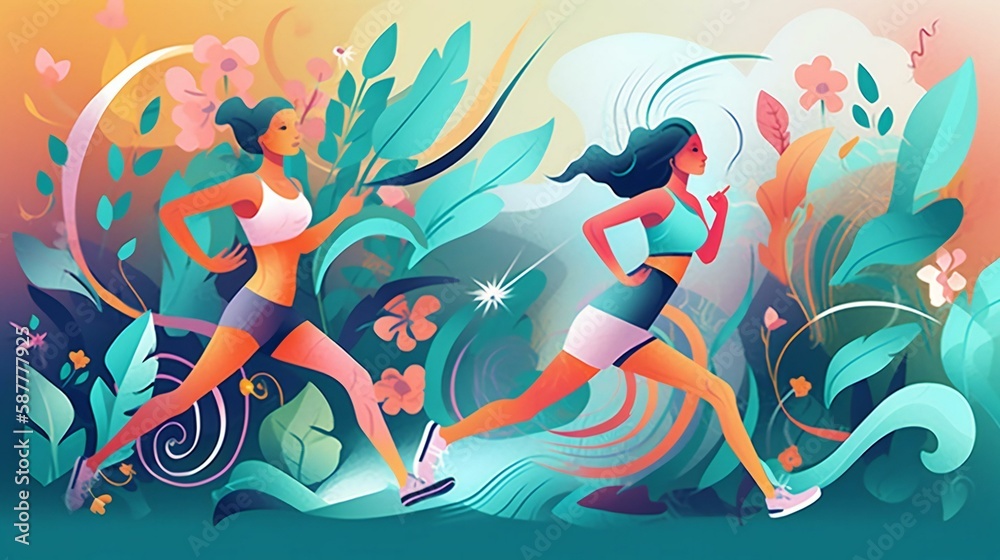 Illustration that captures the essence of health and wellness in the digital age.
Created using Generative AI.