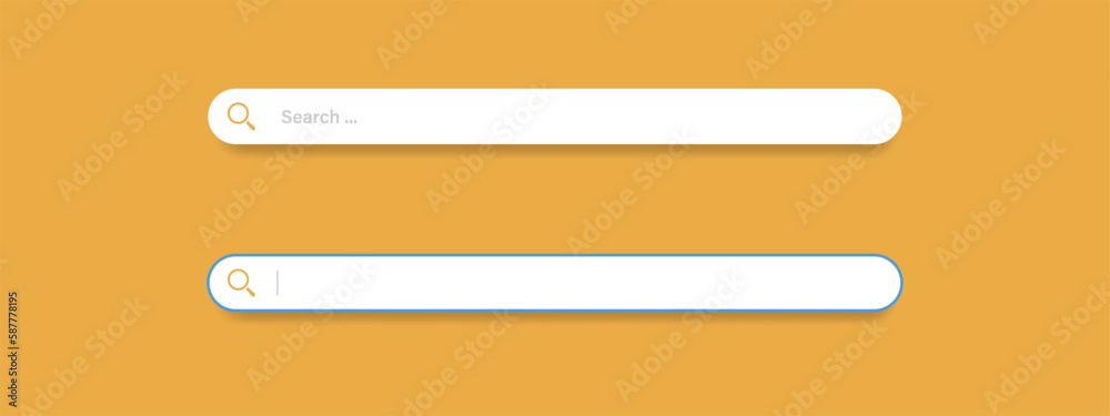 Search bar template on orange background. Search bar layout for web site design. Vector illustration. Search bar template on orange background. Search bar layout for web site design. Vector illustration.