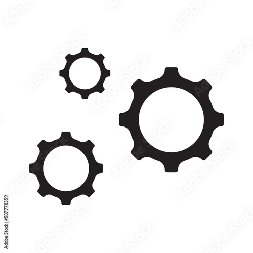 Machinery vector icon. Gear symbol. Cogwheel icon. Settings icon. Screw nut sign. Screw-nut vector icon. Isolated vector flat pictogram. Cog round symbol design. UX UI icon