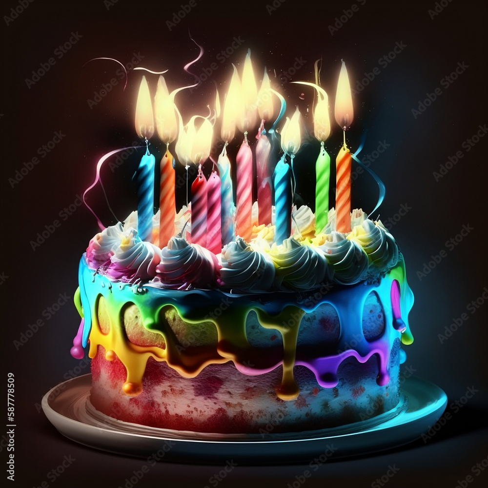 Torte zum Geburtstag Stock Illustration Adobe Stock