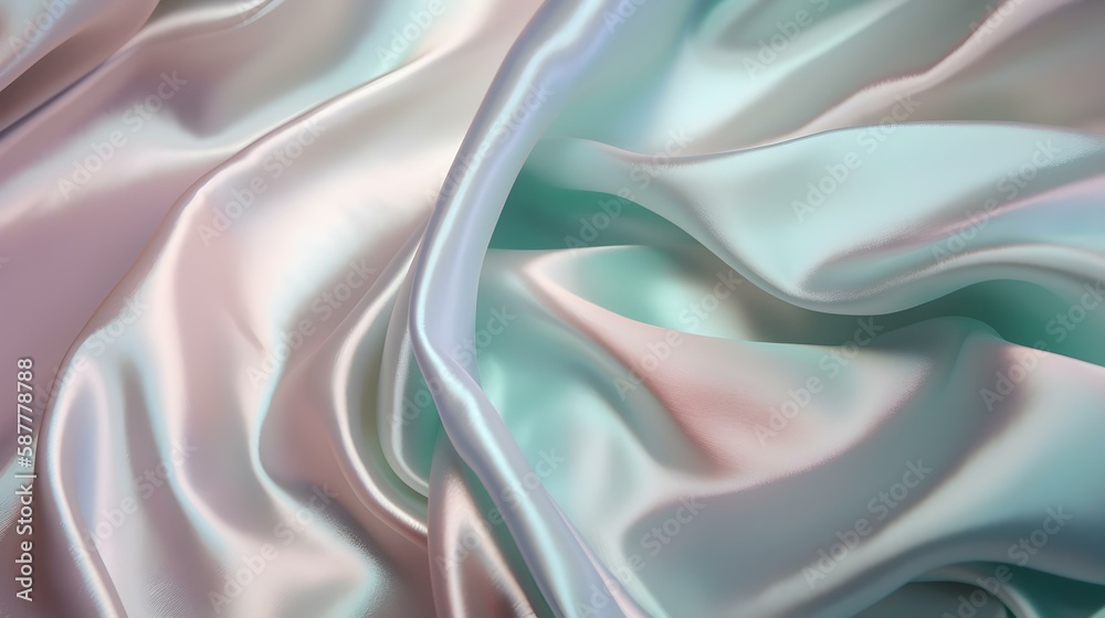 Pastel Iridescent Silk Shiny Fabric Texture