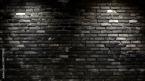 Rough Black Brick Wall Texture Background