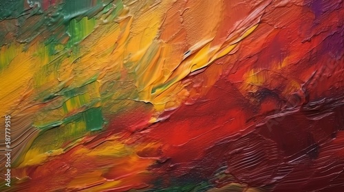 Colorful and Textured Oil Painted Abstraction Background