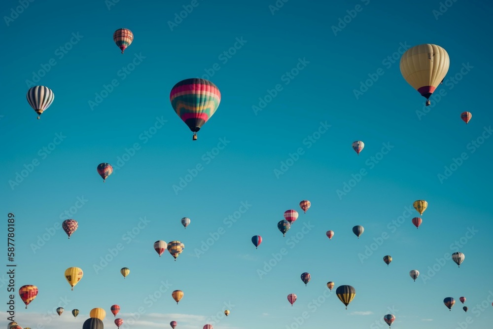 air balloons, blue sky, summer Generative AI air balloons, blue sky, summer Generative AI