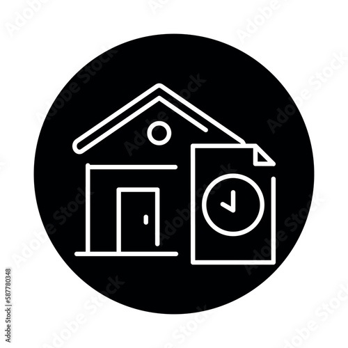 Mortgage rental black line icon. Real estate.